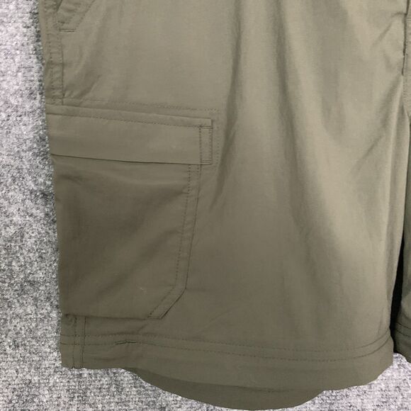 REI Cargo Hiking Shorts Women 16 Petite Olive Nylon Blend Quick Dry Zip Pockets - Picture 3 of 10